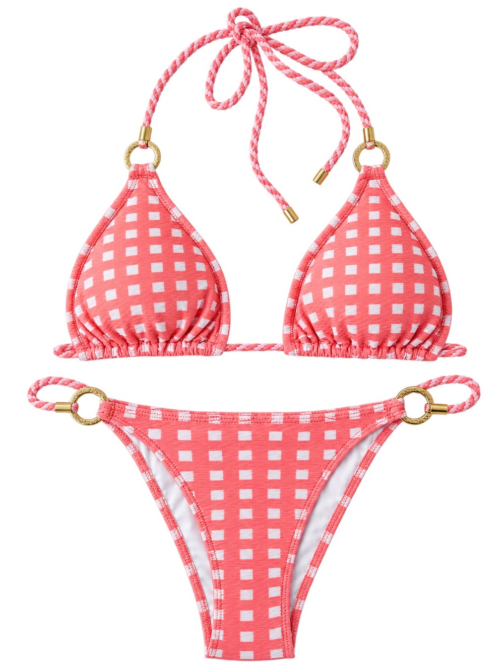 Heidi Klein Pink Gingham Bikini Set - Top S, Bottom M